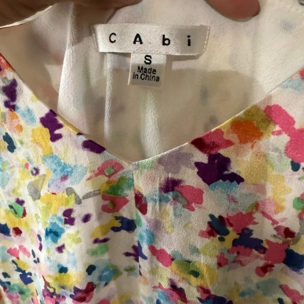 CAbi Meadow Ditsy Watercolor 100% Rayon Dress Size S - Picture 3 of 7